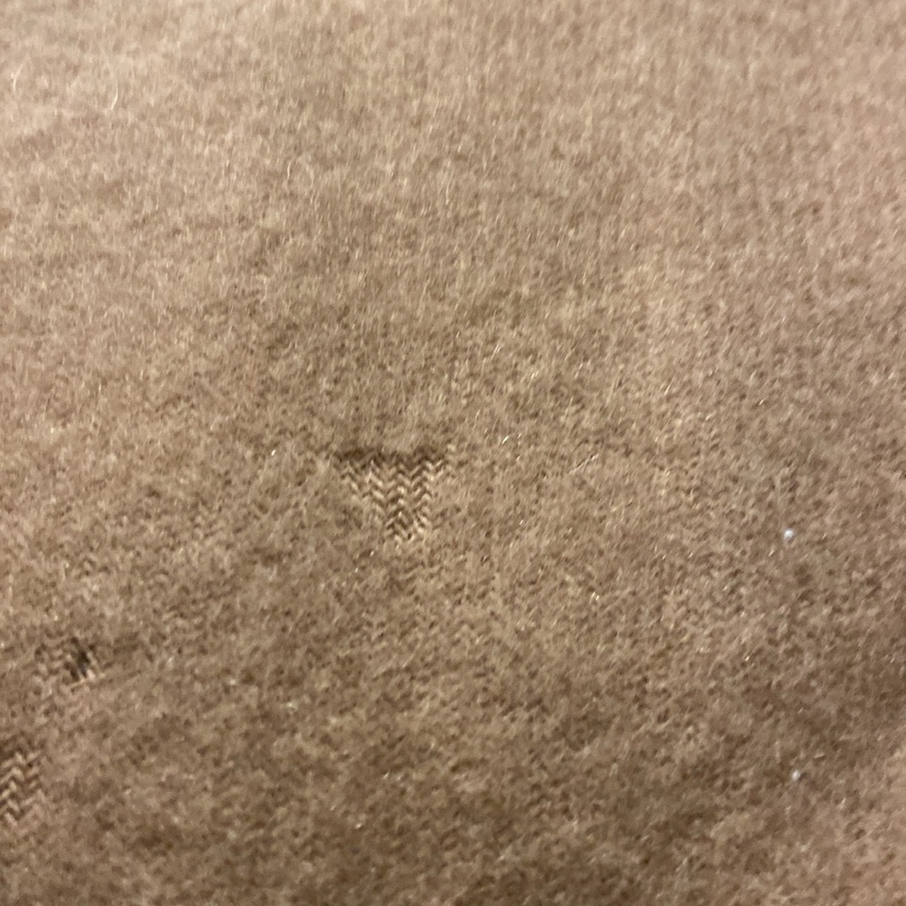 100% lambs wool Harrods scarf 60” x 12” classic tan made in Scotland - Picture 5 of 5
